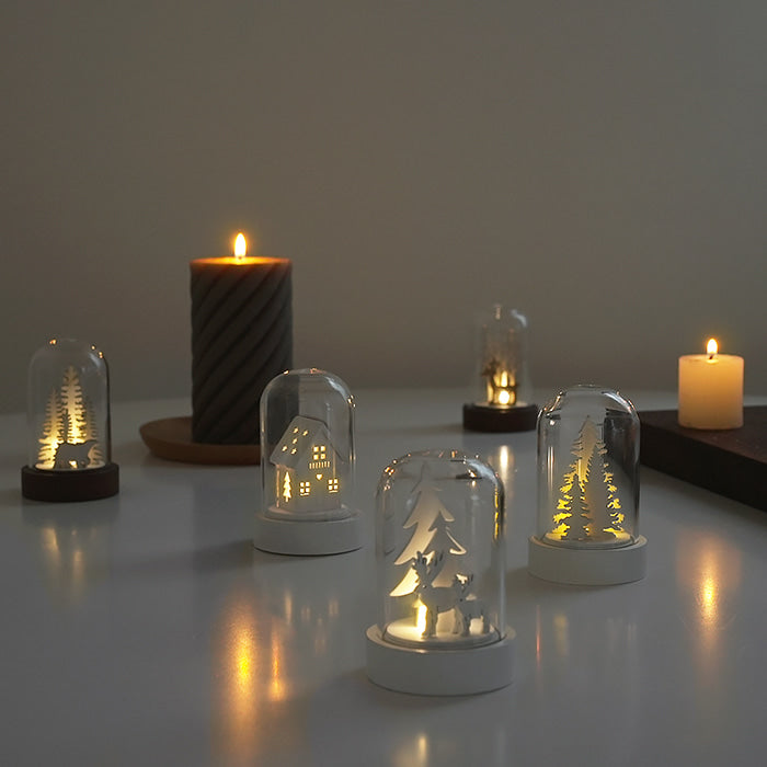 Nordic Wooden Glass Dome Light