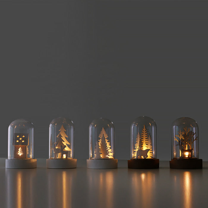 Nordic Wooden Glass Dome Light