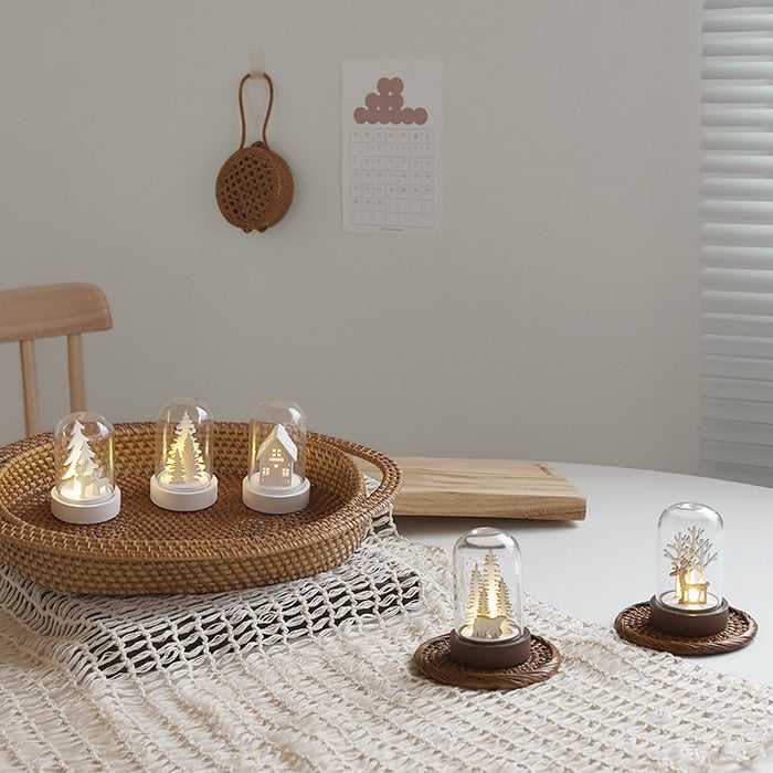 Nordic Wooden Glass Dome Light