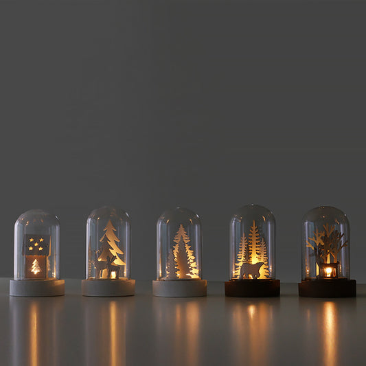 Nordic Wooden Glass Dome Light